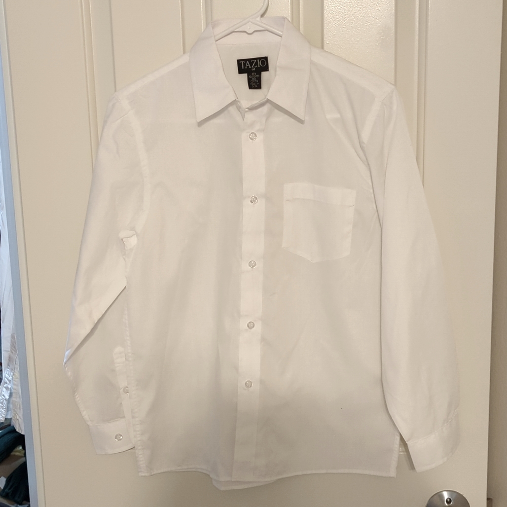 Boys NEW White formal button down shirt 100%